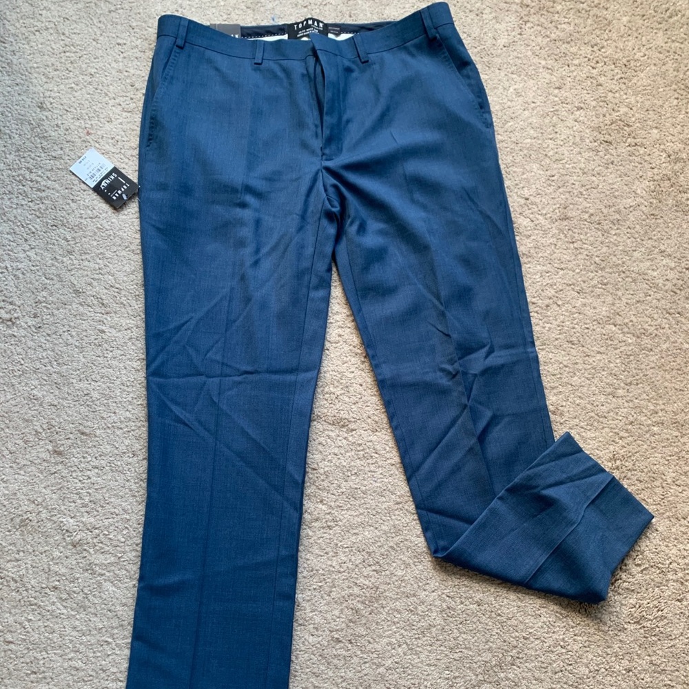 Topman Topshop Blue Skinny Dress Pants 36R NWT